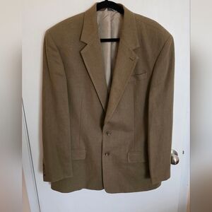 Eddie Bauer Blazer Linen Blend Suit Jacket Mens 42 Tall Tan Preppy Academia  Y2K